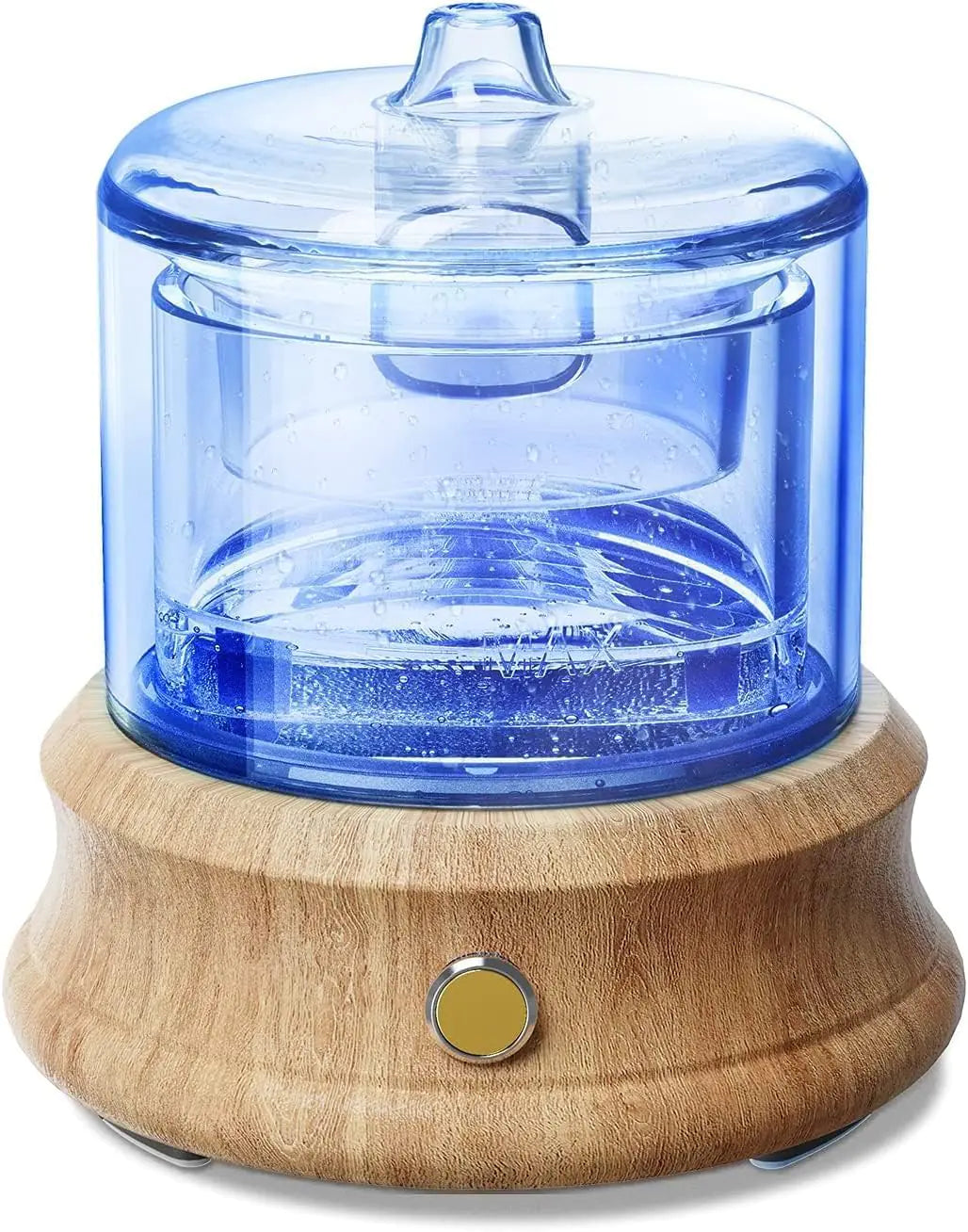 Lecdura Cord & Cordless Use Rechargeable Glass Essential Oil Diffuser with Charging Cord 80ML Small Glass Reservoir WoodBase 2 Work Modes Auto-Off 7 Color Light Cool Mist Aroma Diffusers