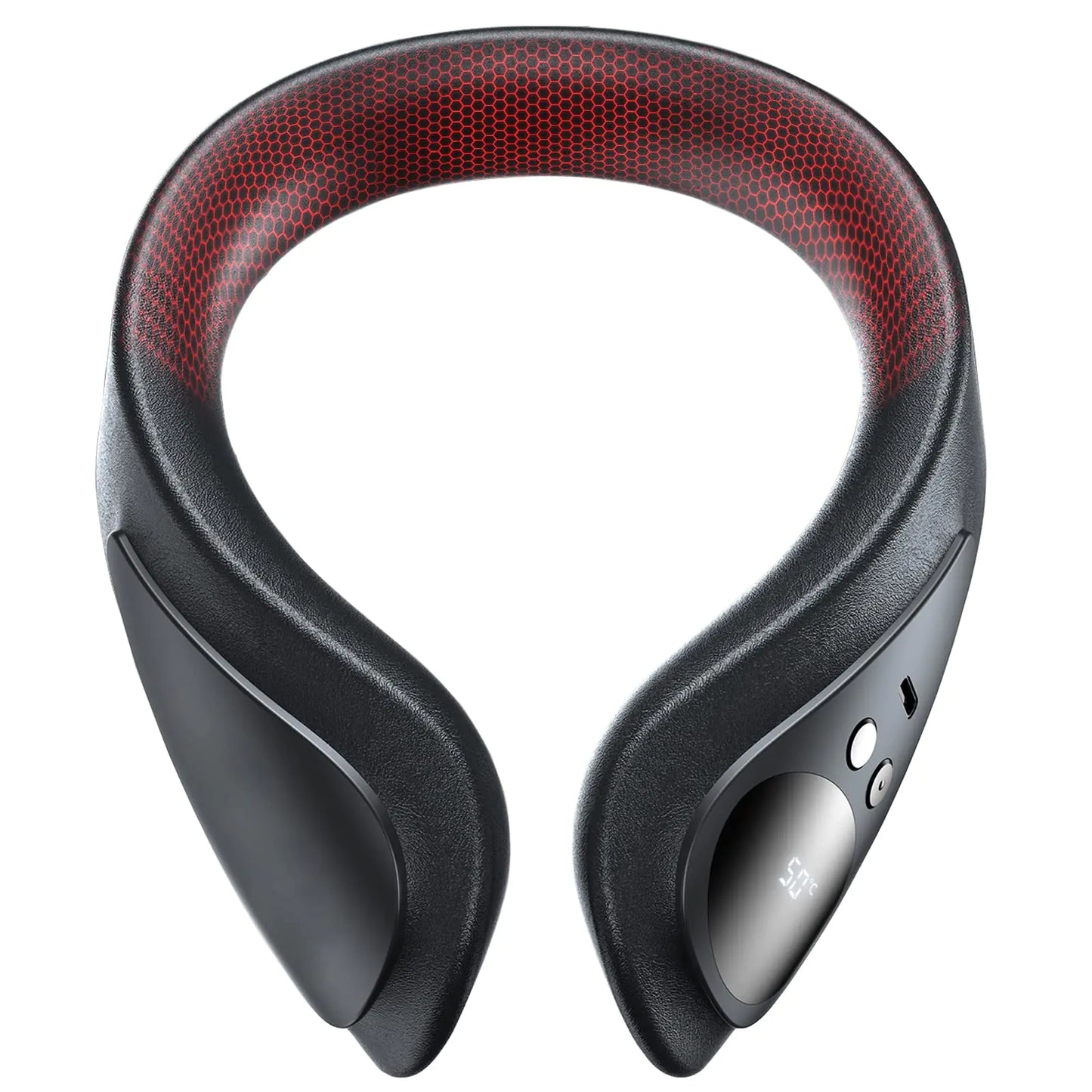 Portable Neck Warmer Rechargeable Soft Leather Cordless Neck Heater Wrap Graphene Heated Scarf with 12 Heat Levels Hand Warmers Electric Heating Pad for Pain Relief Warm Gifts for Women Men Kids