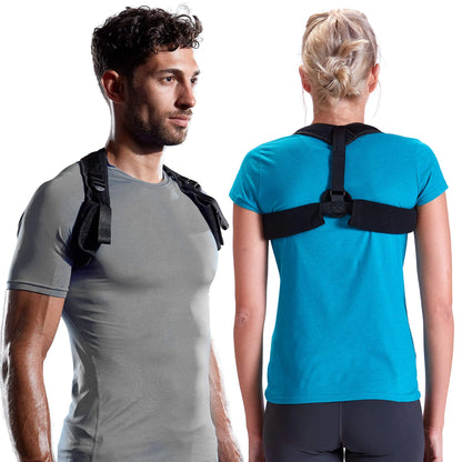 Gaiam Restore Posture Corrector for Women & Men Back Straightener with Adjustable Breathable Mesh Padded Straps
