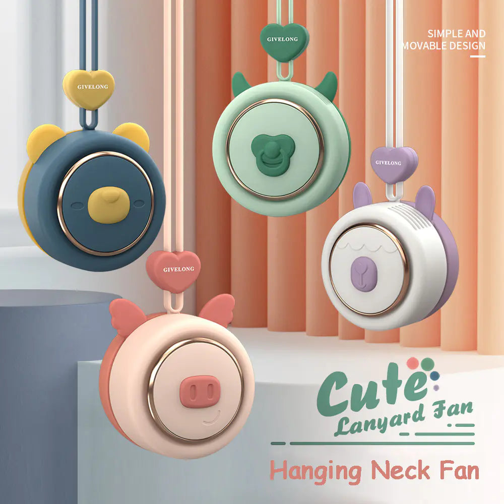 Mini Portable Neck Fan with USB Charging & 3 Speeds