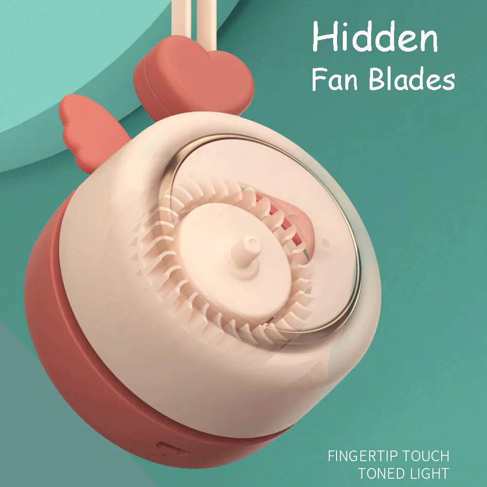 Mini Portable Neck Fan with USB Charging & 3 Speeds