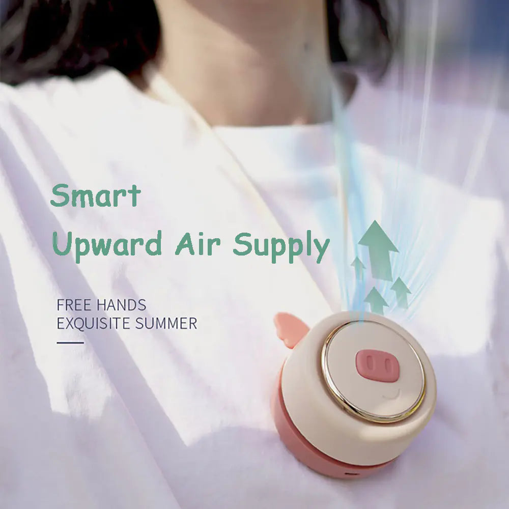 Mini Portable Neck Fan with USB Charging & 3 Speeds
