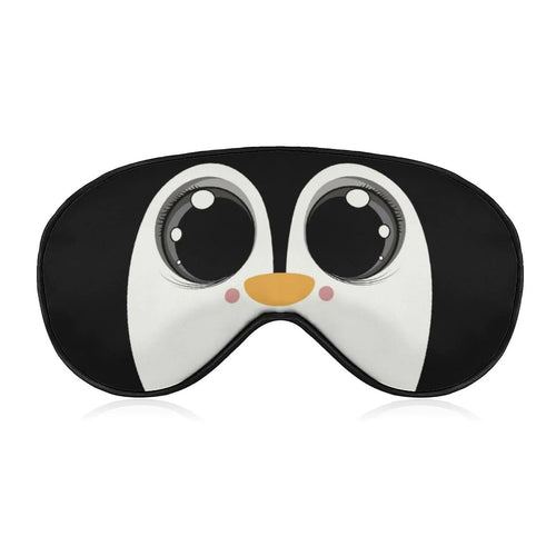 NAWFIVE Penguin Big Eyes Soft Sleep Mask for Women WomenAnimal Face Breathable Polyester Fabric Blackout Eye Mask for Sleeping with Adjustable Straps No Pressure Eye Mask for Travel