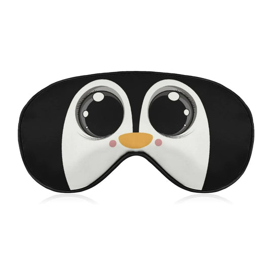 NAWFIVE Penguin Big Eyes Soft Sleep Mask for Women WomenAnimal Face Breathable Polyester Fabric Blackout Eye Mask for Sleeping with Adjustable Straps No Pressure Eye Mask for Travel