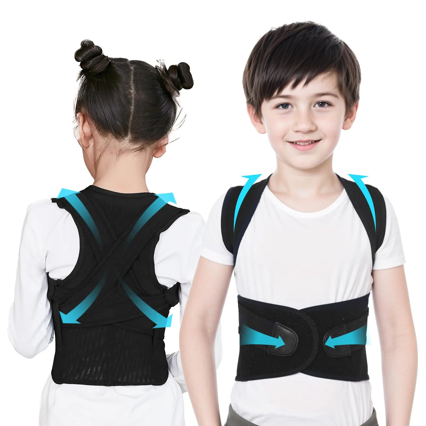Cofoe Posture Corrector Back Support Adjustable Back Brace Support Belt for Back Shoulder and Lumbar for Kids Children (Large)